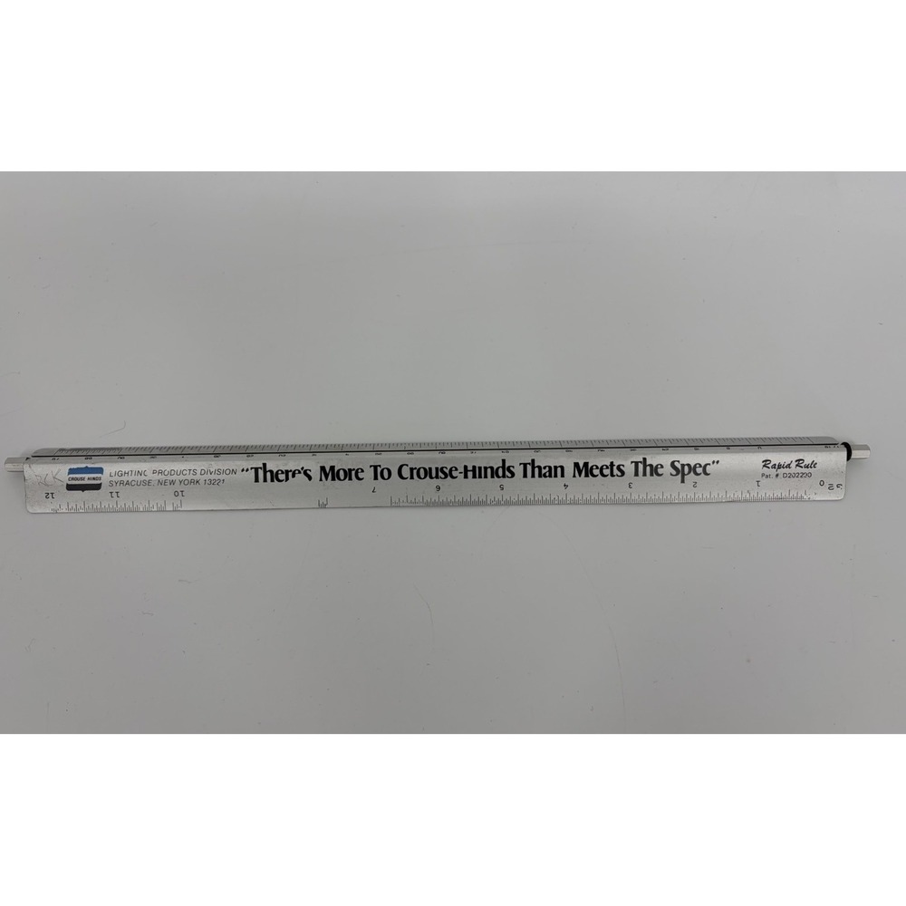 Vintage Rapid Rule Ruler Aluminum Advertising Architectural Drafting Scale